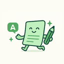 wordgrind logo, a cartoon with pencil in one hand and surrounded by a letter A